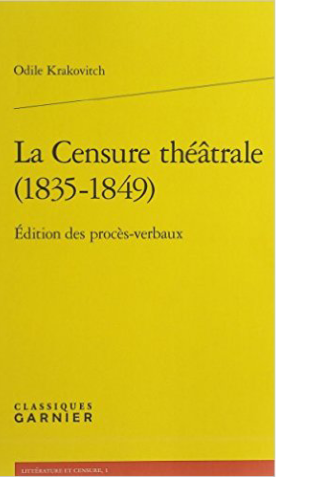 Couverture de La censure théâtrale (1835-1849)