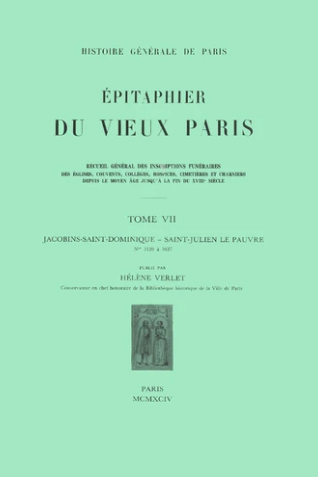 Couverture de L’Épitaphier du Vieux-Paris
