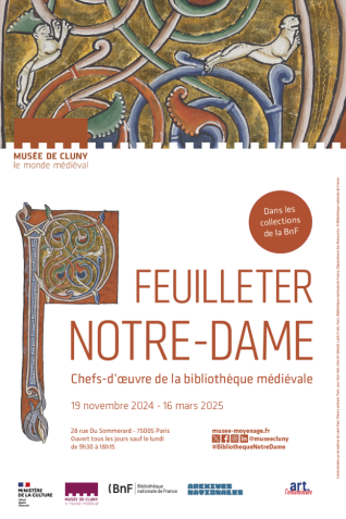 Image décorative : affiche de l’exposition « Feuilleter Notre-Dame. Chefs-d'œuvre de la bibliothèque médiévale »