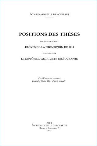 Image décorative : couverture des "Positions des thèses 2014"