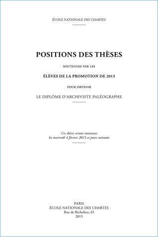 Image décorative : couverture des "Positions des thèses 2015"
