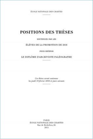 Image décorative : couverture des "Positions des thèses 2016"