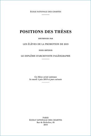 Image décorative couverture des "Positions des thèses 2019"