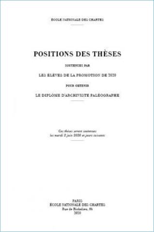 Image décorative : couverture des "Positions des thèses 2020"