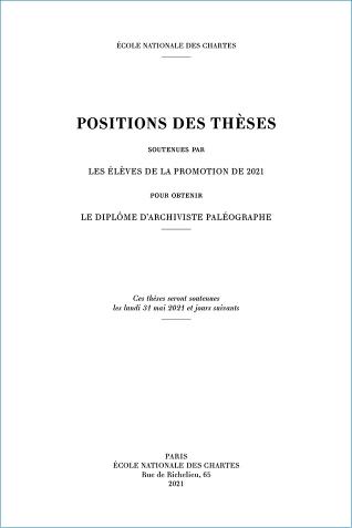 Image décorative : couverture des "Positions des thèses 2021"