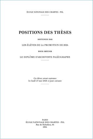 Image décorative : couverture des "Positions des thèses 2024"