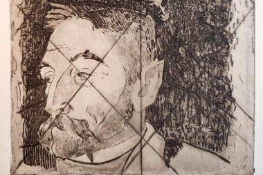 Image décorative : eau-forte représentant le portrait du poète Stéphane Mallarmé, gravée par Paul Gauguin © Bibliothèque de l‘École nationale des chartes - PSL
