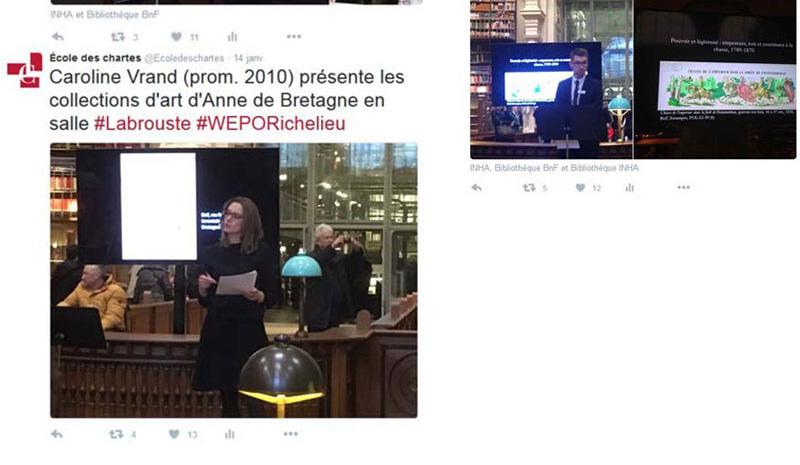 Live tweets exercices d'érudition des chartes aux journées portes ouvertes de Richelieu