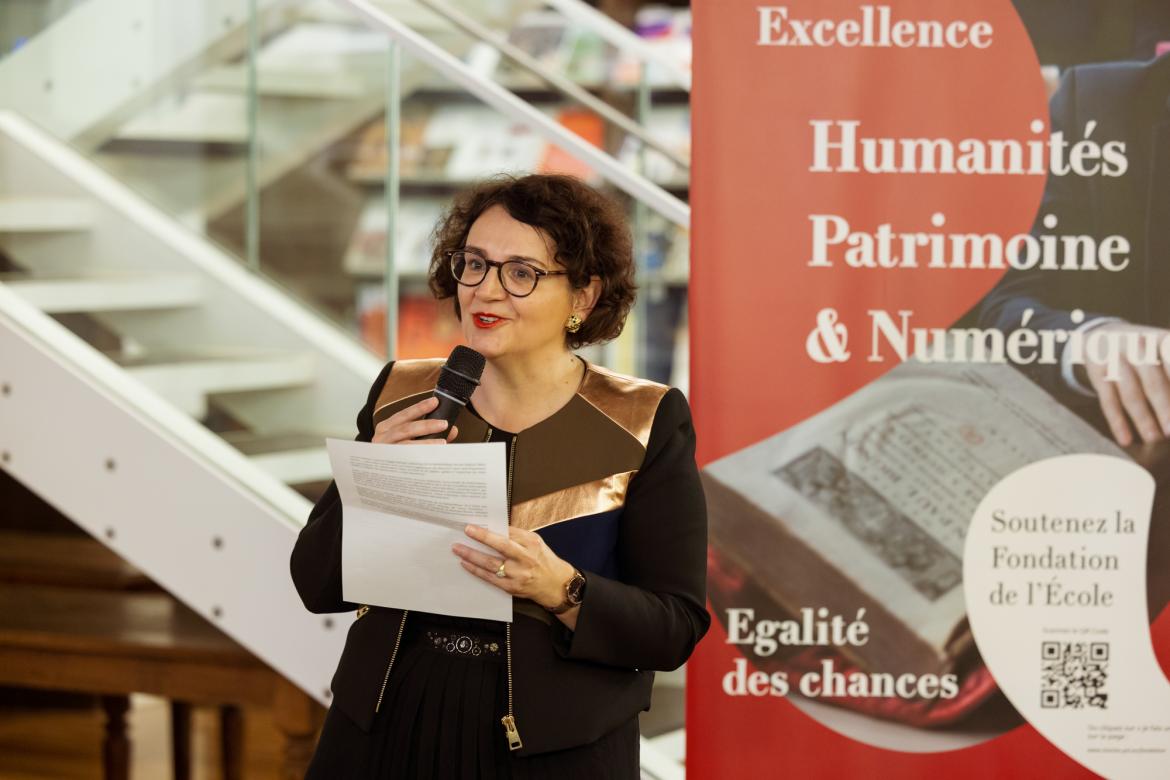 Image décorative : discours de Michelle Bubenicek, présidente du bureau de la Fondation© Fondation de l’École nationale des chartes - PSL – cl. Frédéric Albert