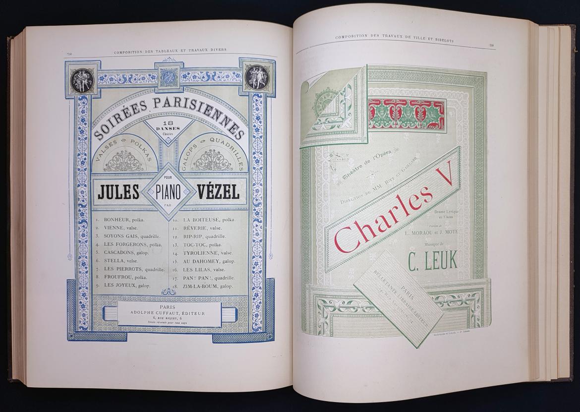 Image décorative : Victor Breton, Essais progressifs sur la composition typographique des tableaux et travaux de ville divers, Paris, École Estienne, 1893