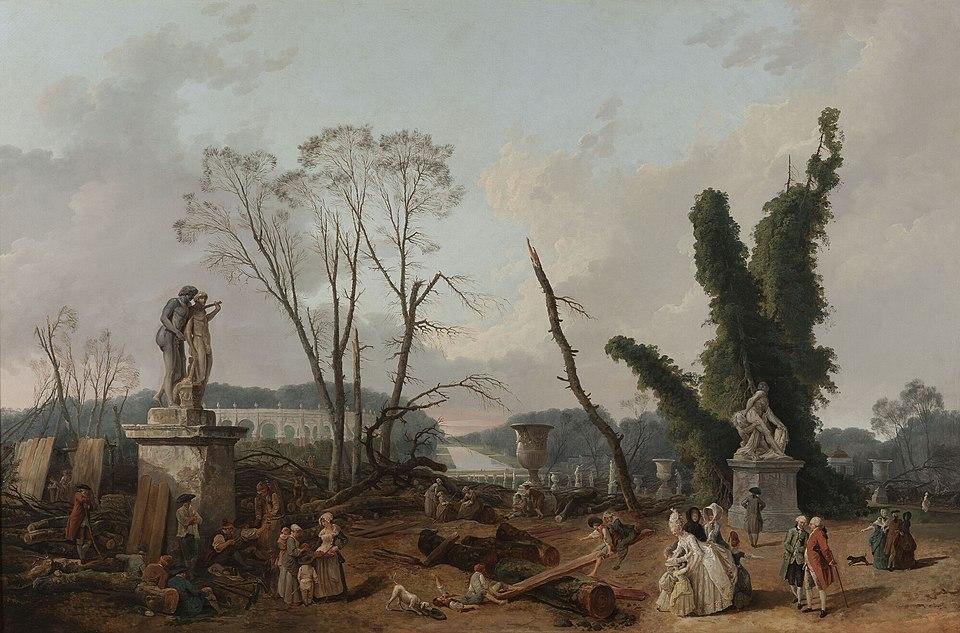 Image décorative : Hubert Robert, "L’entrée du Tapis vert", 1777, musée national du château de Versailles, inv. MV 774 © Château de Versailles, Dist. RMN / Christophe Fouin