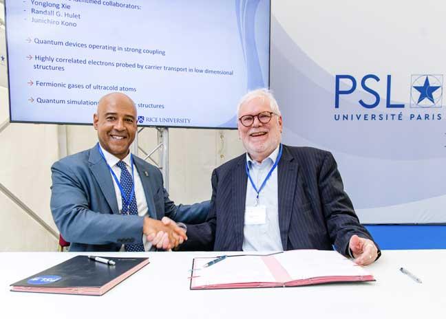 Reginald DesRoches, président de Rice University, et Alain Fuchs, président de l’Université PSL