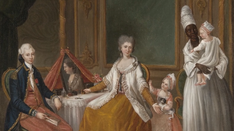 Détail du tableau Portrait de la famille Choiseul, Le Masurier © Musée d'Aquitaine