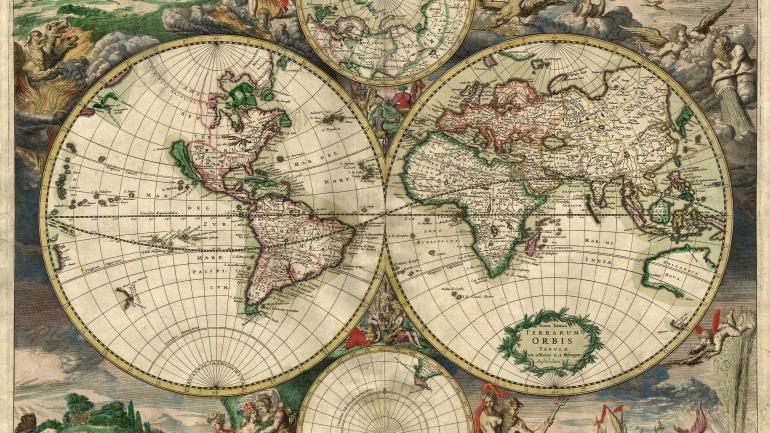 Image décorative : "Nova totius terrarum orbis tabula Amstelodami, ex officina G. a Schagen" (1682, Amsterdam) © Wikipédia