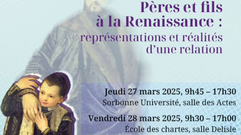Image décorative : bannière du colloque « Pères et fils à la Renaissance : représentations et réalités d’une relation »