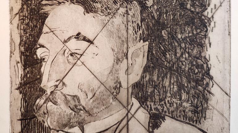 Image décorative : eau-forte représentant le portrait du poète Stéphane Mallarmé, gravée par Paul Gauguin © Bibliothèque de l‘École nationale des chartes - PSL