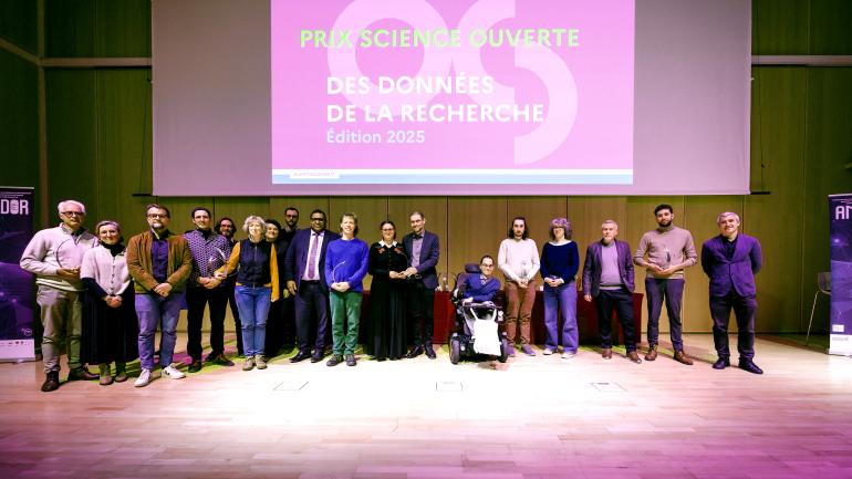 Image décorative : cérémonie de remise des prix 2025 de la science ouverte, le 1er décembre à l’Université Paris-Saclay © Christophe Peus