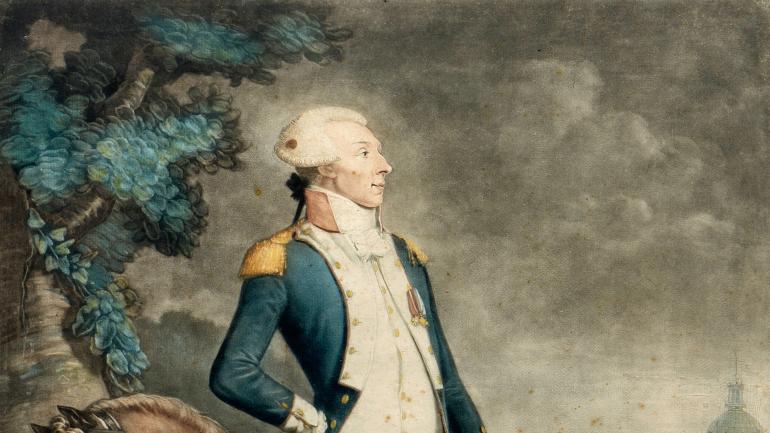 Image décorative : Philibert Louis Debucourt (graveur), Portrait de La Fayette en uniforme de commandant de la Garde nationale (1790). Fondation de Chambrun-Lafayette, FC 15.3.42