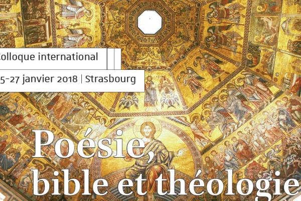 Affiche du colloque « Poésie, bible et théologie de l’Antiquité tardive au Moyen Âge »