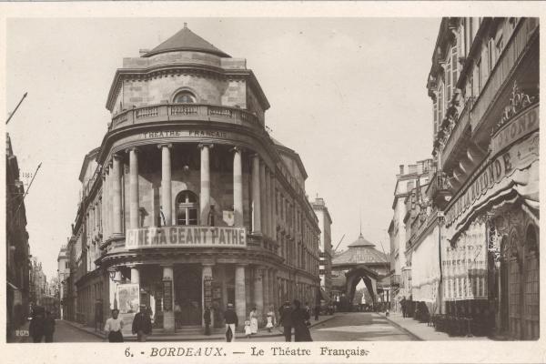 Carte postale Bordeaux, Cinéma Géant Pathé au Théâtre Français (années 1900-1910)